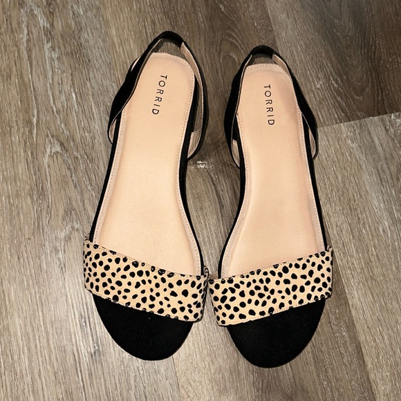 torrid Shoes - torrid Black and Tan Cheetah-Print Slingback Sandals